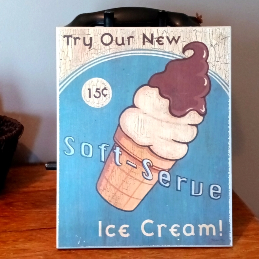 Wooden Ice Cream Sign